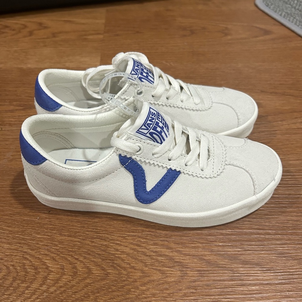 Vans Classic White with Blue Accents